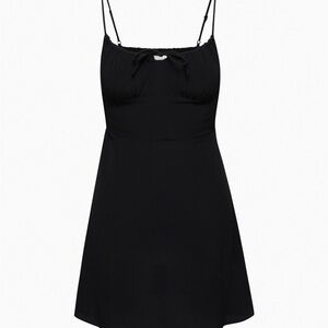 Aritzia Black Mini Dress with Tie Neck and Adjustable Straps